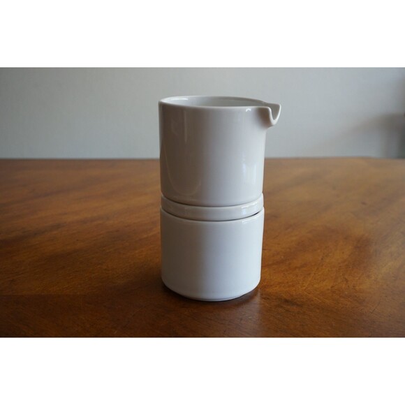 White Bauhaus Trend Pacific Coffee Tea Creamer & Sugar Set Isamu Kenmochi Vtg - Picture 11 of 11